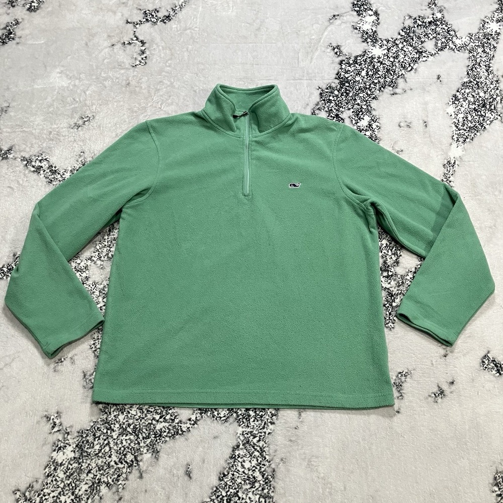 Vineyard Vines Green Quarter Zip Fleece Pullover Womens Size Small Outdoor